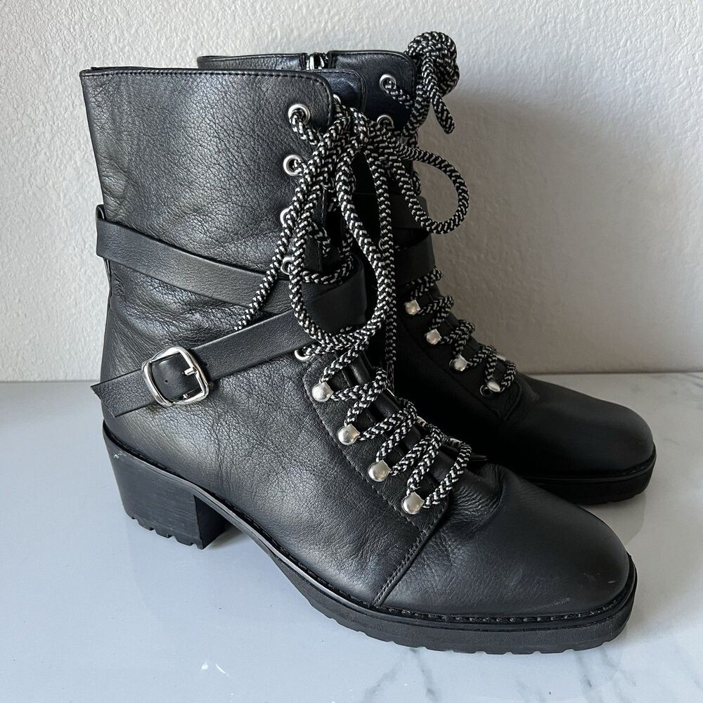 E8 by Miista Black Ankle Lace Up Boot Size 39 (9 US)